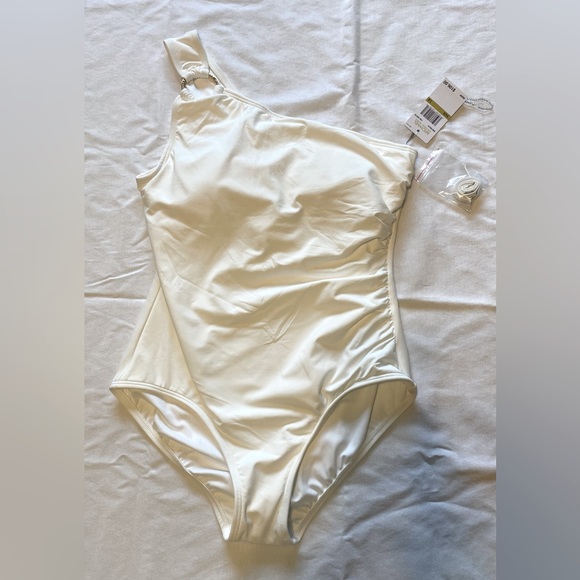 Michael Kors Women's Embellished One-Shoulder Underwire One-Piece Swimsuit NWT - Picture 4 of 9